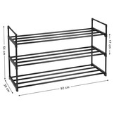 Schoenenrek met 3 niveaus - schoenenopberger - 92 x 30 x 54 cm