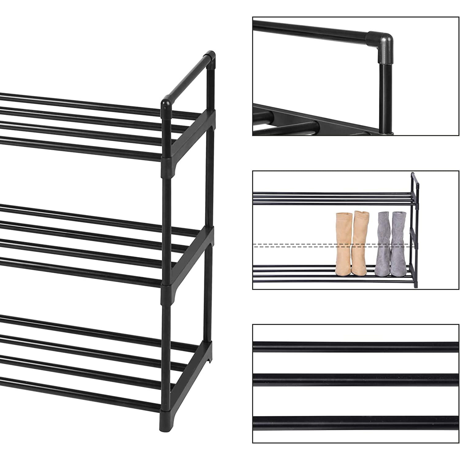 Schoenenrek met 3 niveaus - schoenenopberger - 92 x 30 x 54 cm