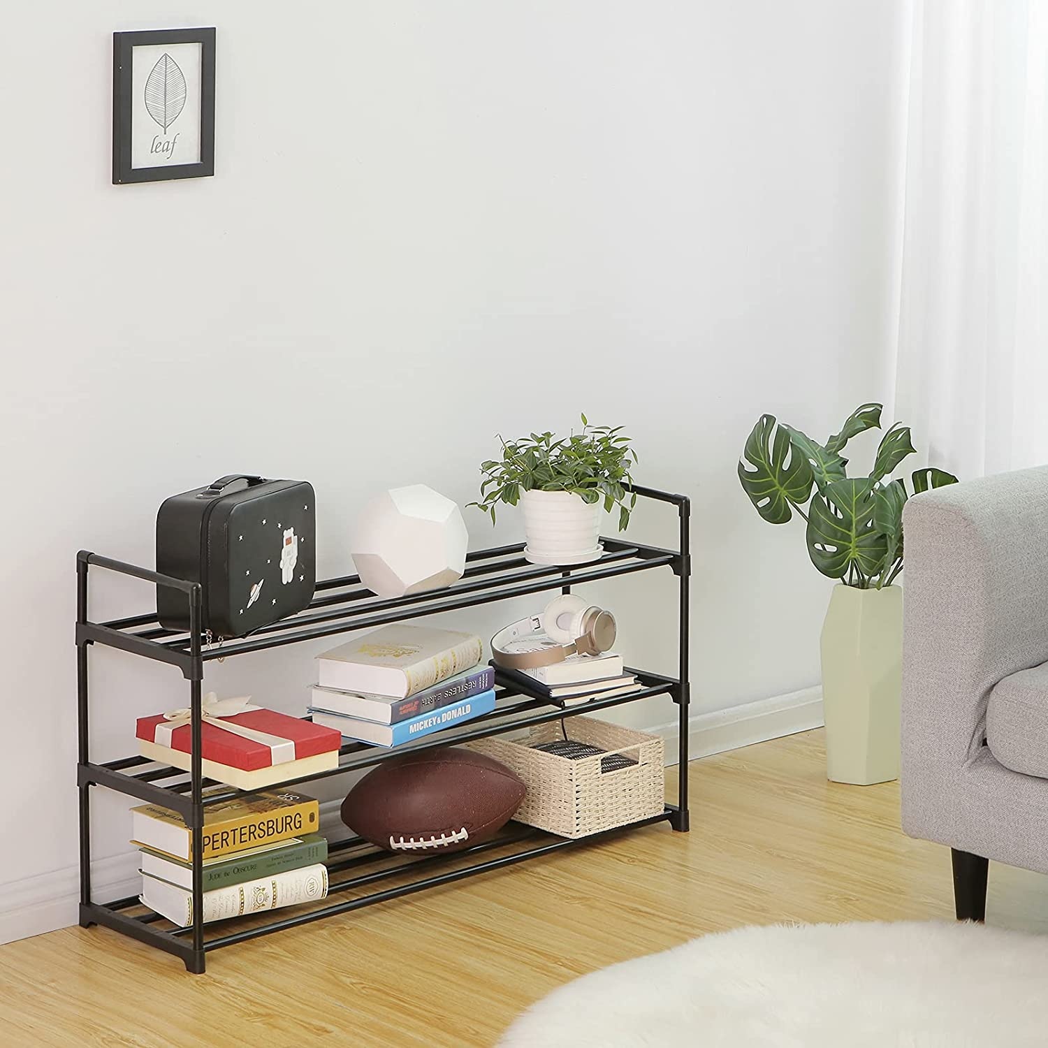 Schoenenrek met 3 niveaus - schoenenopberger - 92 x 30 x 54 cm