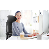 Bureaustoel - met hoofdsteun & armleuning - ergonomisch - zwart