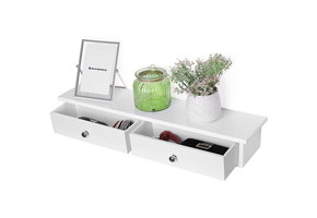 Hangkast - met 2 lades - 65 x 15 x 10 cm - wit