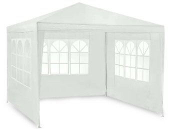 Partytent - 3x3 m - tuinpaviljoen - met 3 wanden - wit