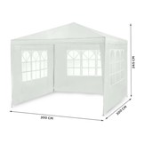 Partytent - 3x3 m - tuinpaviljoen - met 3 wanden - wit