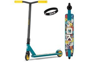 Stuntstep - SOKE GO! - geel blauw - 83 cm hoog - tot 100 kg