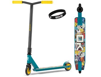 Stuntstep - SOKE GO! - geel blauw - 83 cm hoog - tot 100 kg