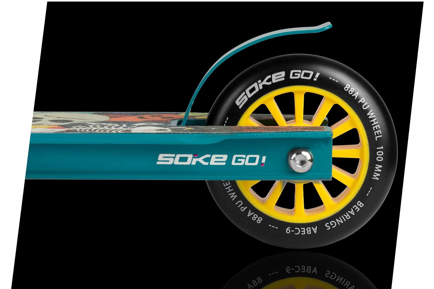 Stuntstep - SOKE GO! - geel blauw - 83 cm hoog - tot 100 kg