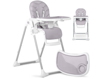 Kinderstoel - babystoel - eetstoel baby - tot 15 kg - grijs wit