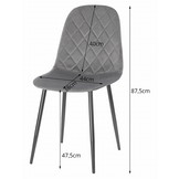 ASTI - Velvet eetkamerstoel - zwart - set van 4 eetstoelen