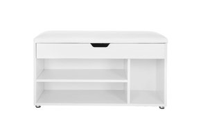 Schoenenbank - schoenenrek met bankje - wit - 80x44x30cm