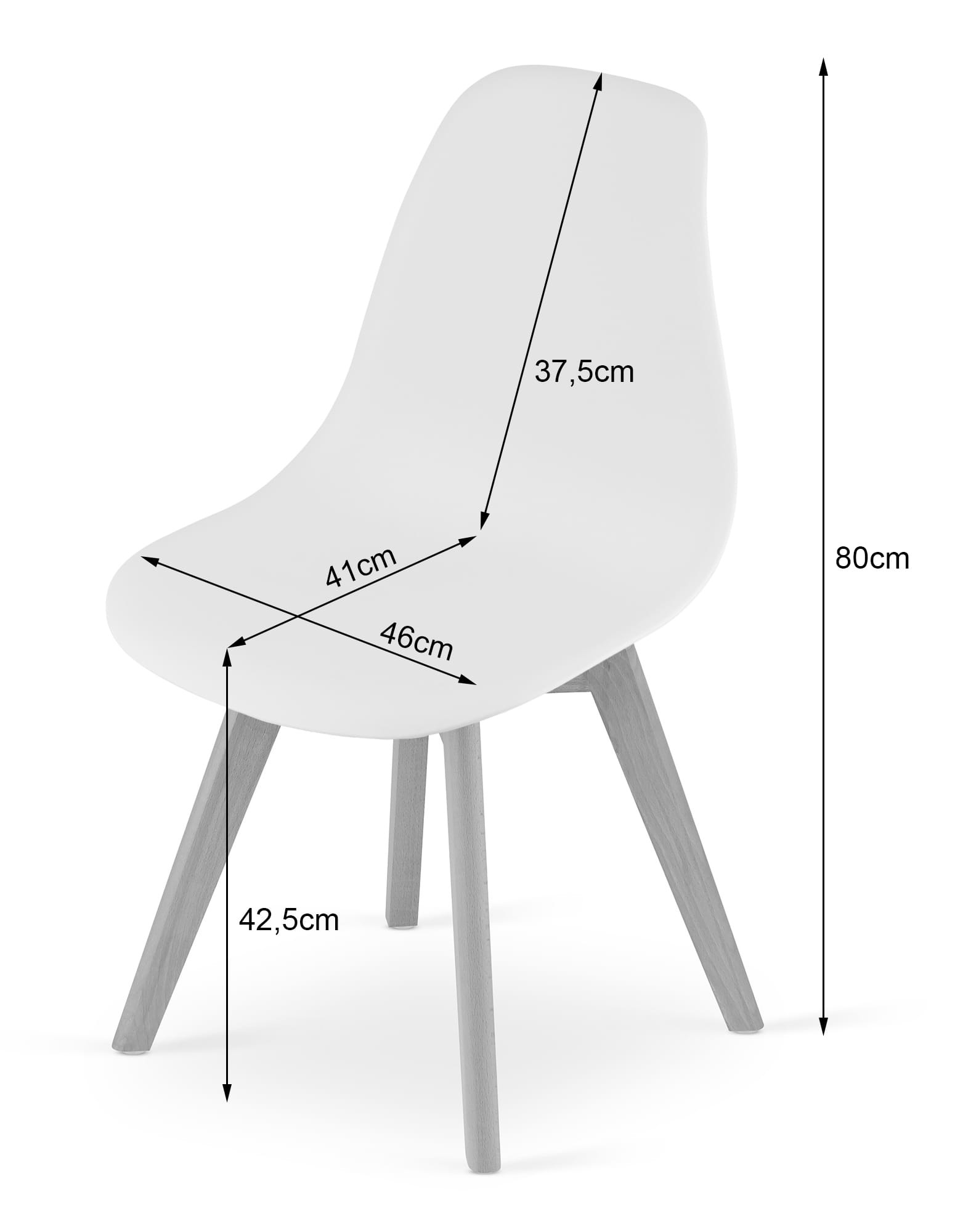 Eetkamerstoelen KITO - set van 4 - zwart - met zwart onderstel