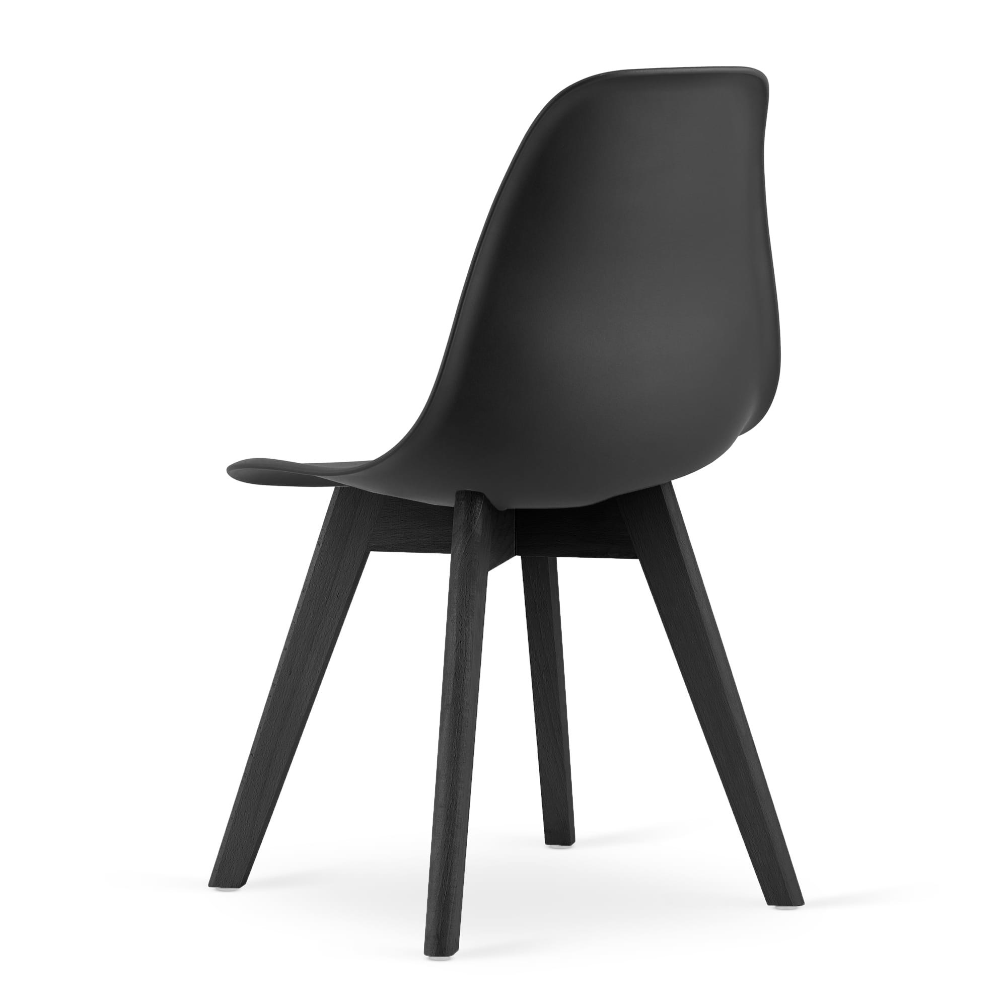 Eetkamerstoelen KITO - set van 4 - zwart - met zwart onderstel