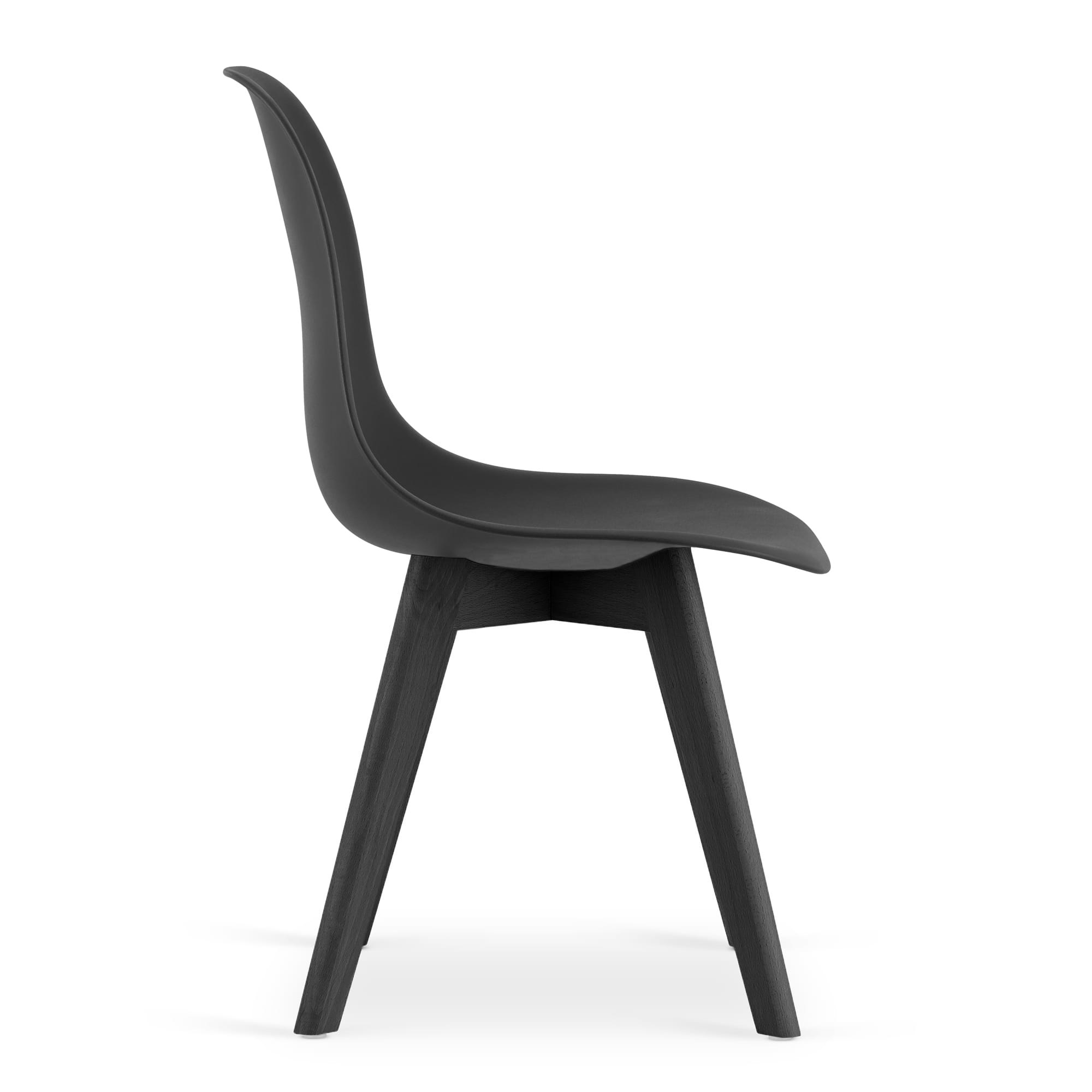 Eetkamerstoelen KITO - set van 4 - zwart - met zwart onderstel