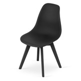 Eetkamerstoelen KITO - set van 4 - zwart - met zwart onderstel
