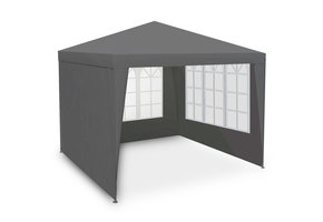 Partytent - 3x3 m - tuinpaviljoen - met 4 wanden - grijs