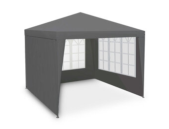 Partytent - 3x3 m - tuinpaviljoen - met 4 wanden - grijs
