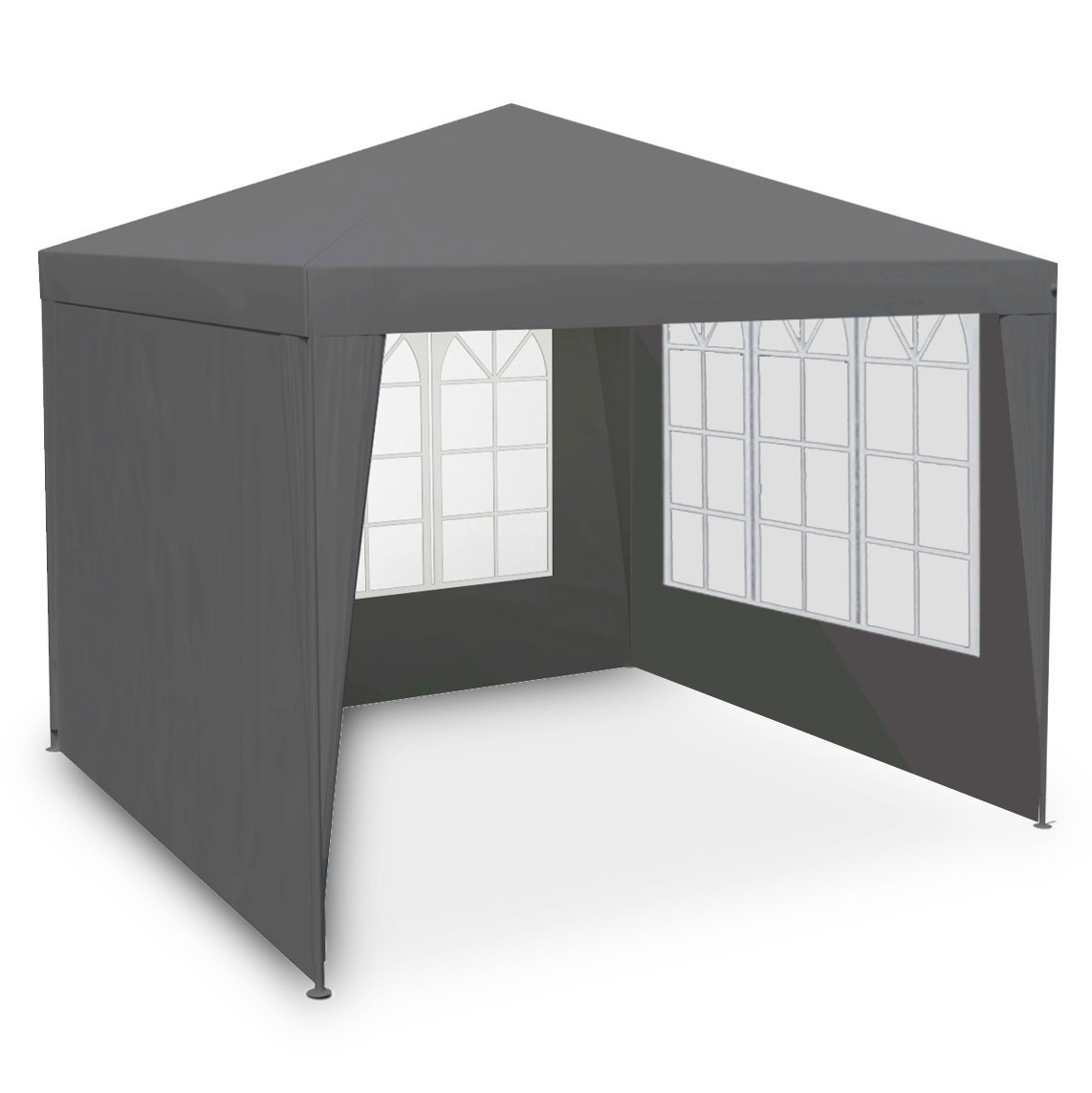 Partytent - 3x3 m - tuinpaviljoen - met 4 wanden - grijs