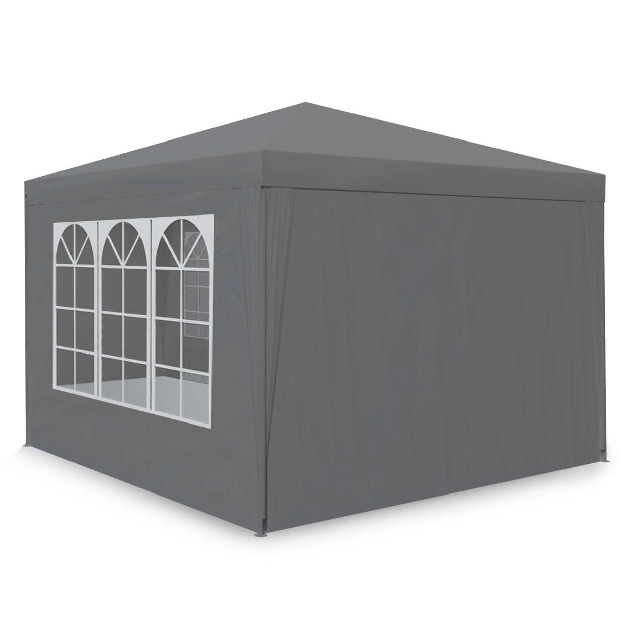 Partytent - 3x3 m - tuinpaviljoen - met 4 wanden - grijs