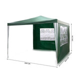 Partytent - 3x3 m - tuinpaviljoen - met 2 wanden - groen