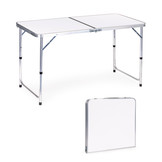 Campingtafel - inklapbaar - 119,5x60x61,5-69,5 cm - wit