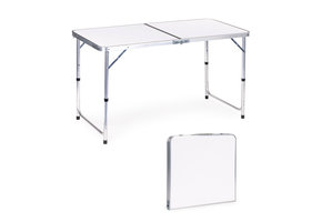 Campingtafel - inklapbaar - 119,5x60x61,5-69,5 cm - wit