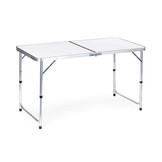 Campingtafel - inklapbaar - 119,5x60x61,5-69,5 cm - wit