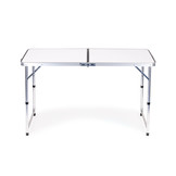 Campingtafel - inklapbaar - 119,5x60x61,5-69,5 cm - wit