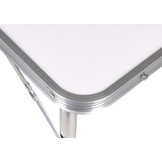Campingtafel - inklapbaar - 119,5x60x61,5-69,5 cm - wit