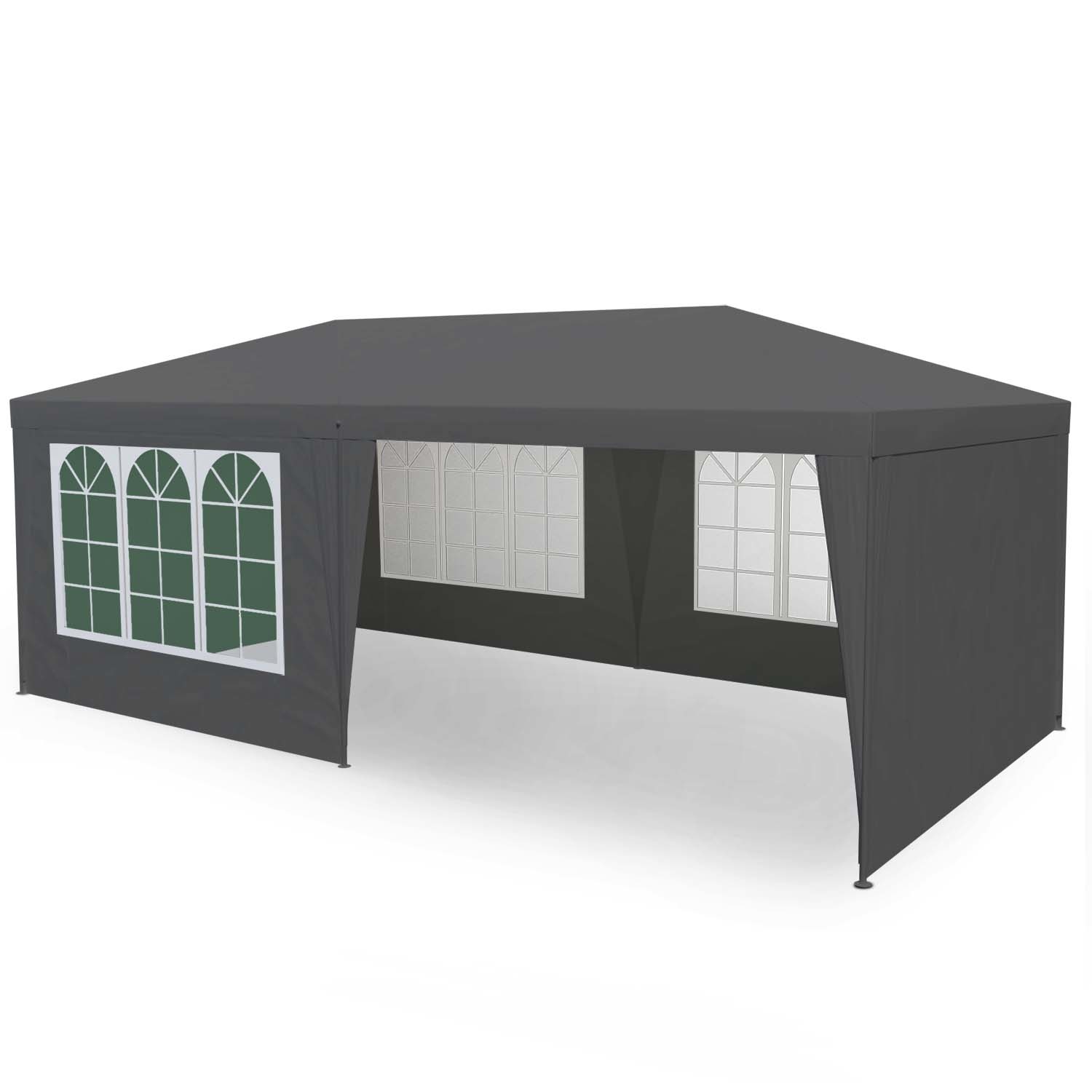 Partytent - 6x3 m - tuinpaviljoen - met 4 wanden - grijs