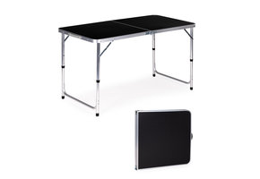 Campingtafel - inklapbaar - 119,5x60x61,5-69,5 cm - zwart