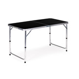 Campingtafel - inklapbaar - 119,5x60x61,5-69,5 cm - zwart