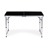 Campingtafel - inklapbaar - 119,5x60x61,5-69,5 cm - zwart