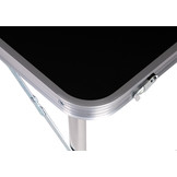 Campingtafel - inklapbaar - 119,5x60x61,5-69,5 cm - zwart