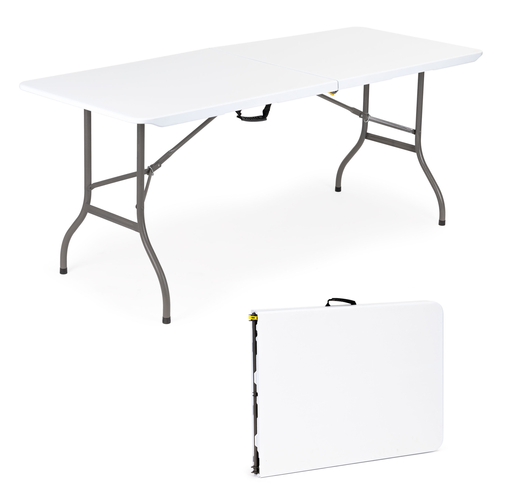 Inklapbare tafel - opklaptafel - 180x70x73,5 cm - wit