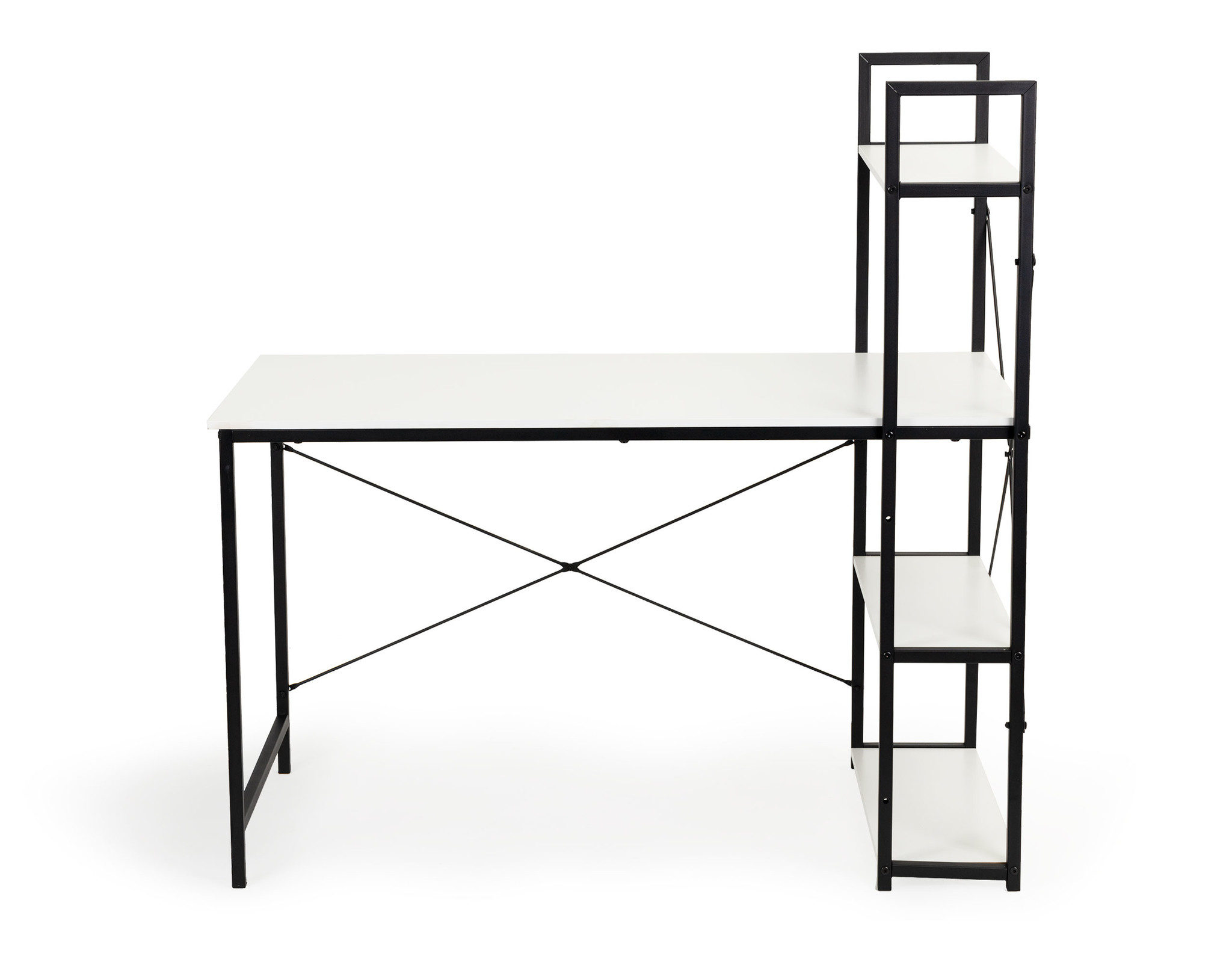 Bureau - wit - met opbergruimte - 120x64x120 cm - metaal