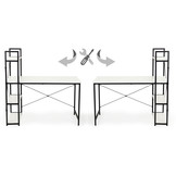 Bureau - wit - met opbergruimte - 120x64x120 cm - metaal