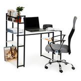 Bureau - wit - met opbergruimte - 120x54x110,5 cm - metaal