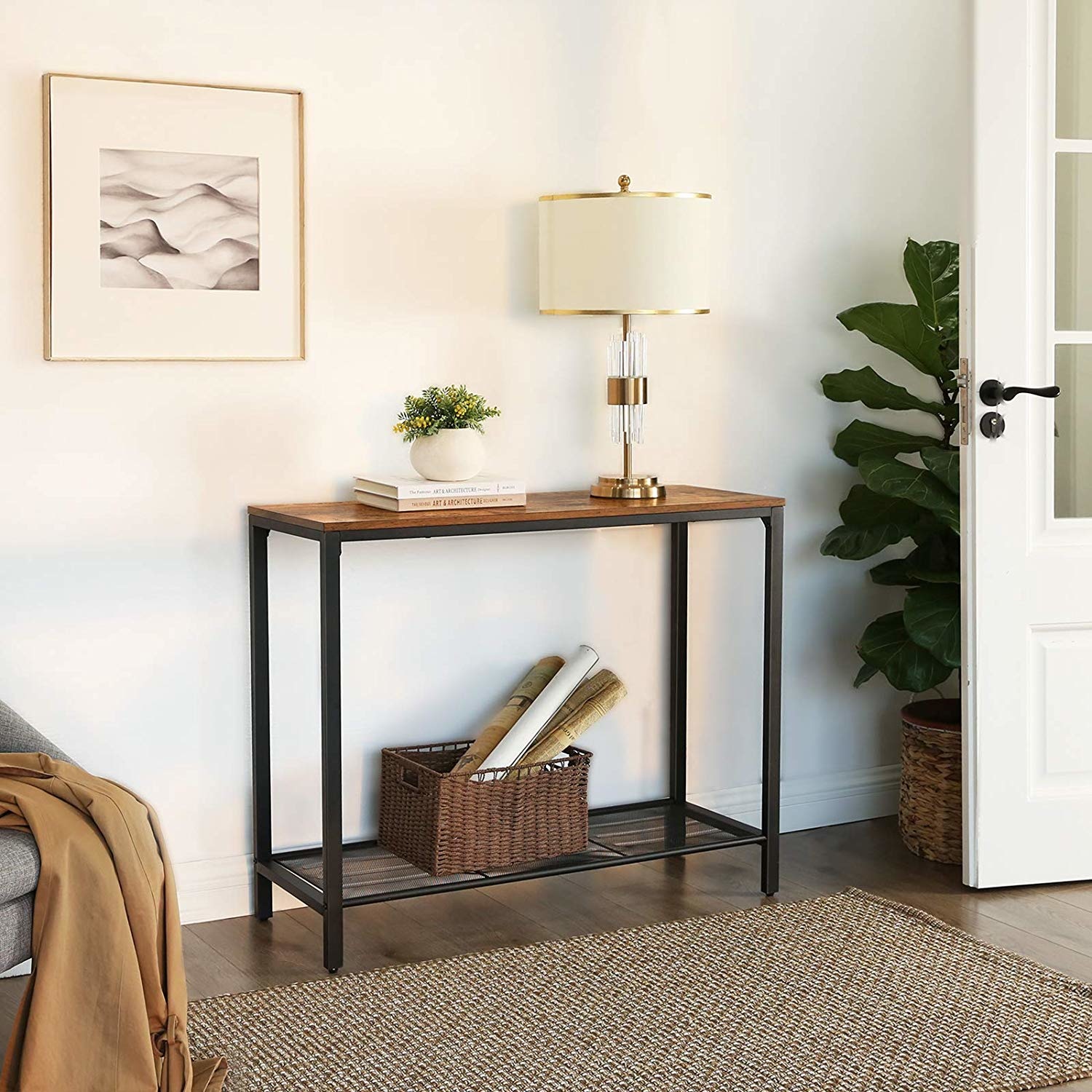 Sidetable - wandtafel - haltafel - 100x35x80 cm - industrieel