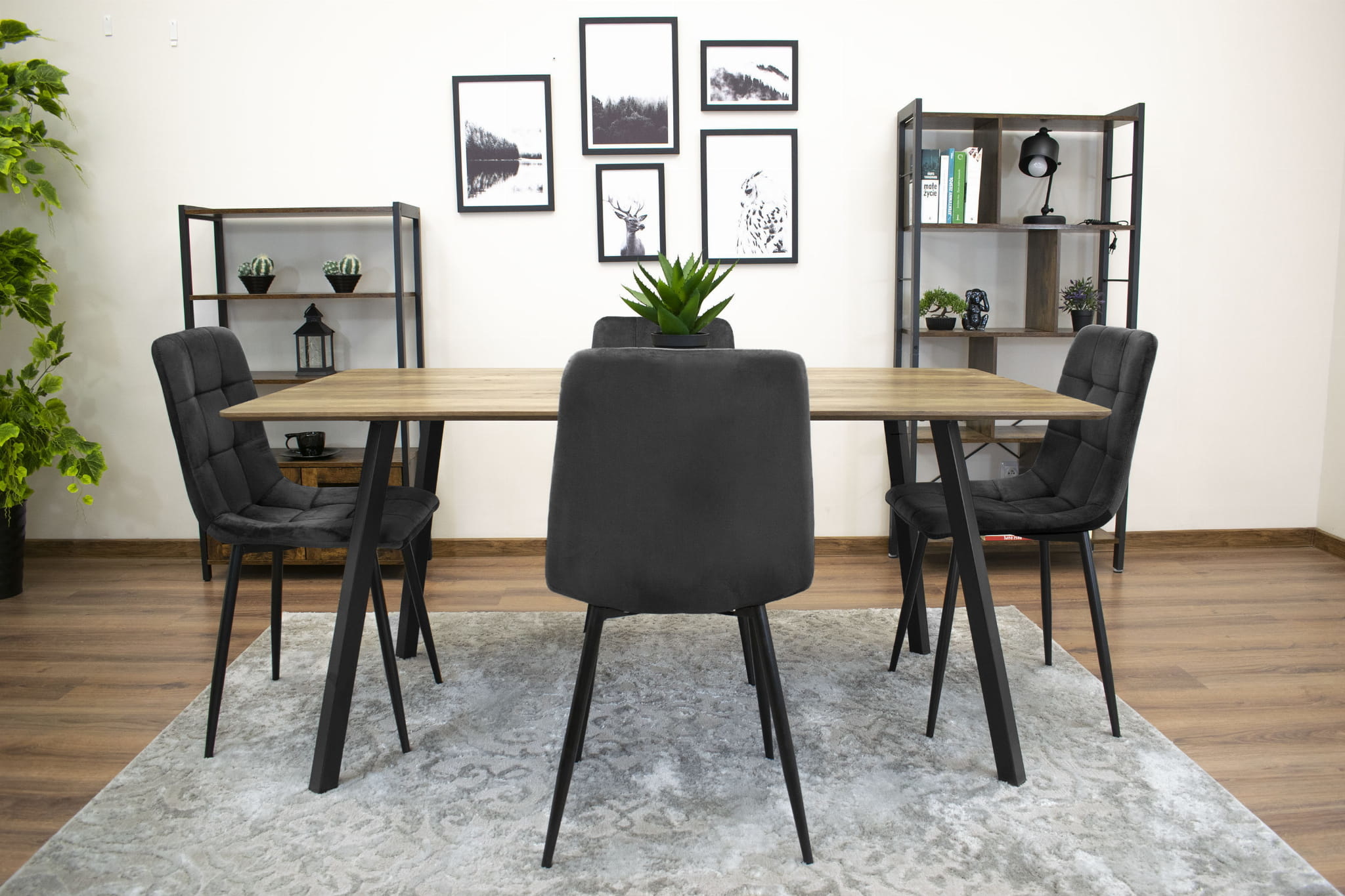 KARA - Velvet eetkamerstoel - zwart - set van 4 eetstoelen