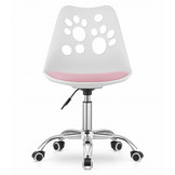Kinder bureaustoel PRINT - in hoogte verstelbaar - wit roze