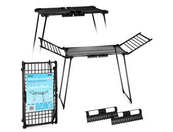 Droogrek - wasrek - wasdroogrek - staand - 174x61x108cm - zwart