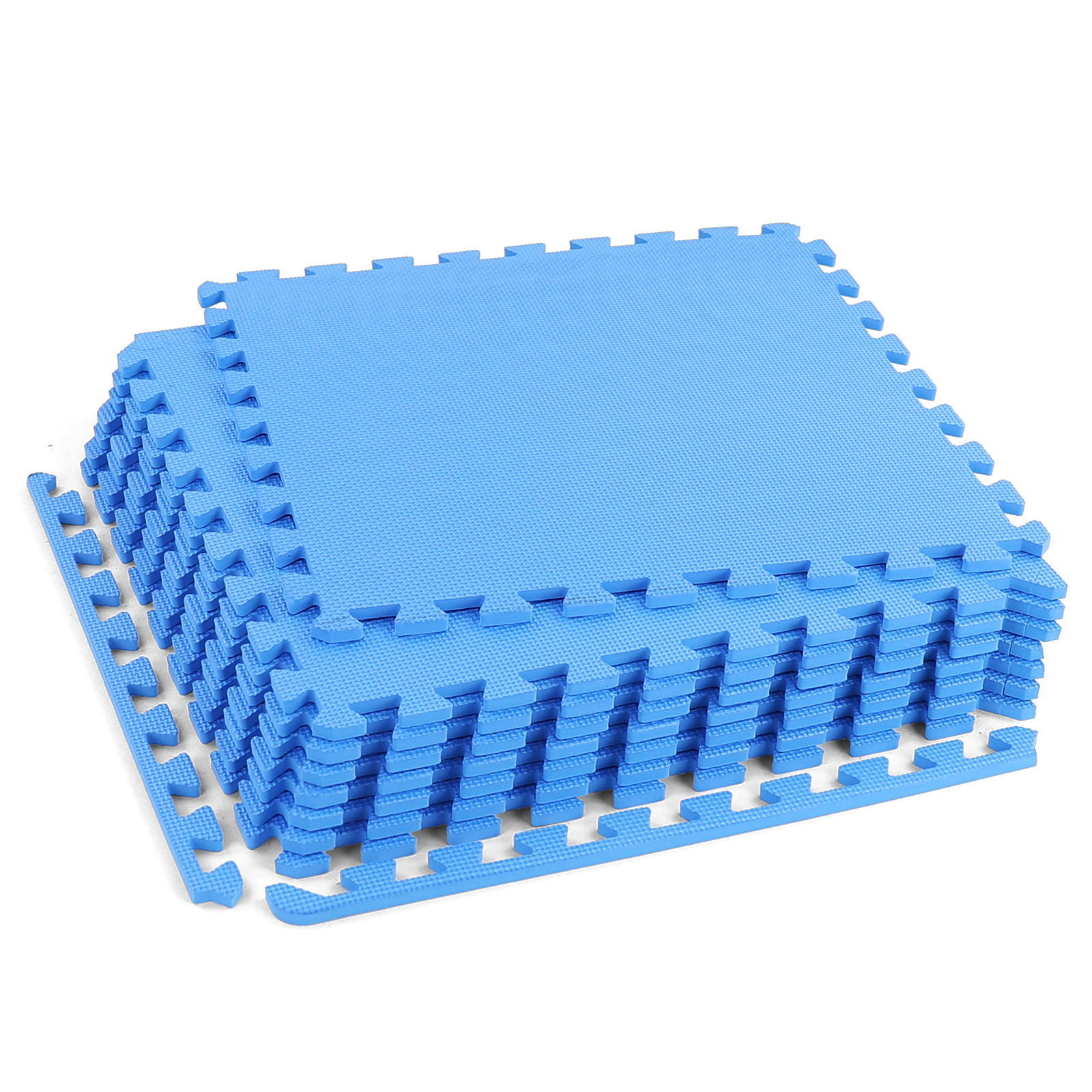 Sportvloer fitnessapparatuur - 50 x 50 cm - 8 stuks - blauw