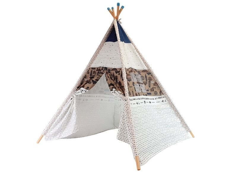 tipi speeltent - dinosaurussen afwerking - 120x145 cm