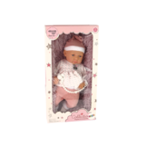 Babypop -  46 cm - geruite trui - rose