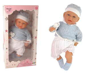 Babypop - 46 cm - fopspeen - blauw