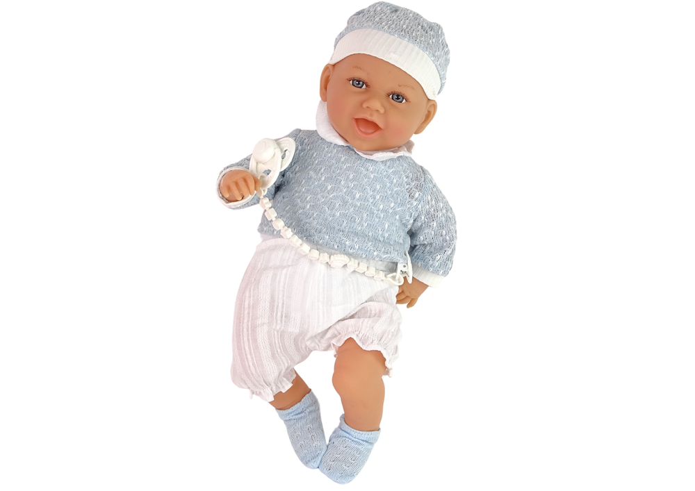 Babypop - 46 cm - fopspeen - blauw
