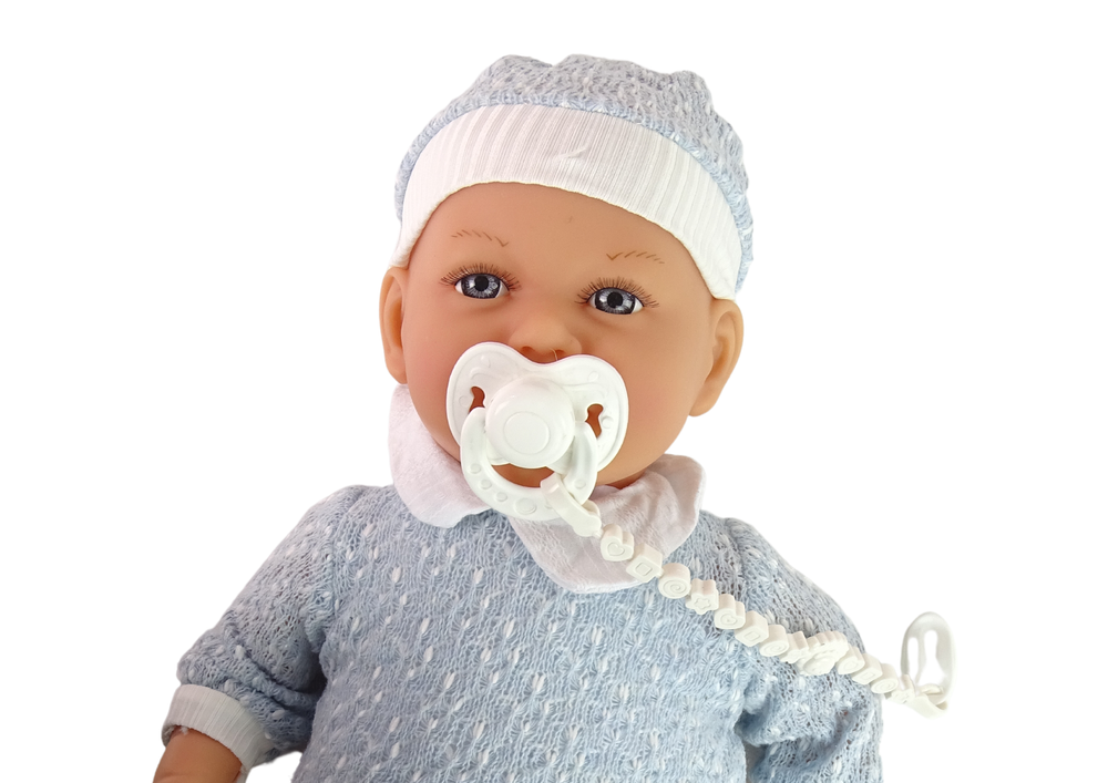 Babypop - 46 cm - fopspeen - blauw