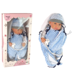 Babypop - 46 cm - sterren doekje - blauw