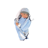 Babypop - 46 cm - sterren doekje - blauw