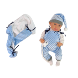 Babypop - 46 cm - sterren doekje - blauw