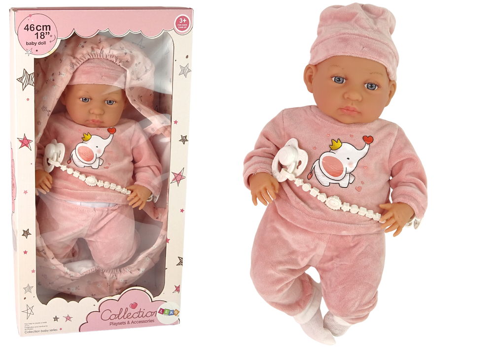 Babypop - 46 cm - fopspeen - rose